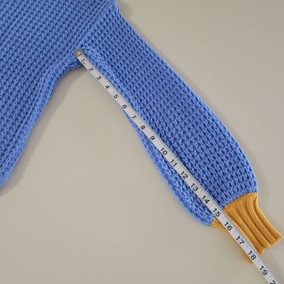 POPSUGAR Button Back Blue Crewneck Sweater - Picture 8 of 14